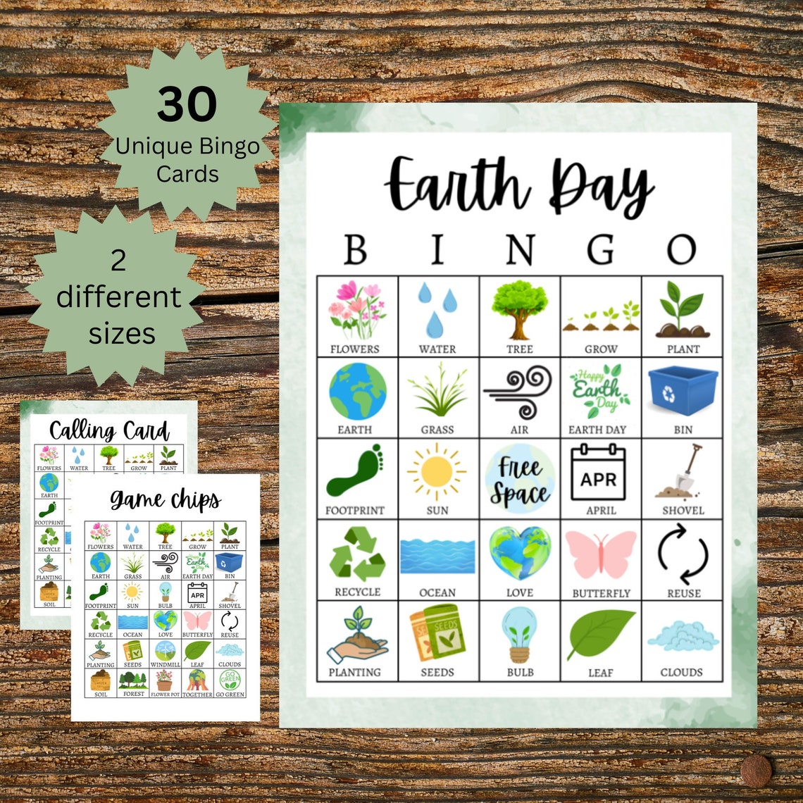 Earth Day Bingo Printable Earth Day Bingo Cards Earth Day - Etsy
