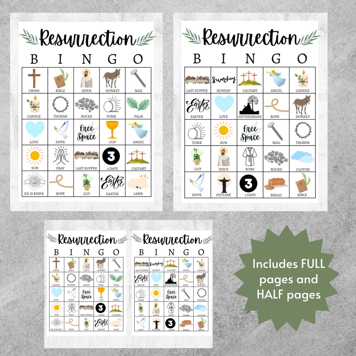 Resurrection Bingo Easter Bingo Bible Bingo Easter Games - Etsy