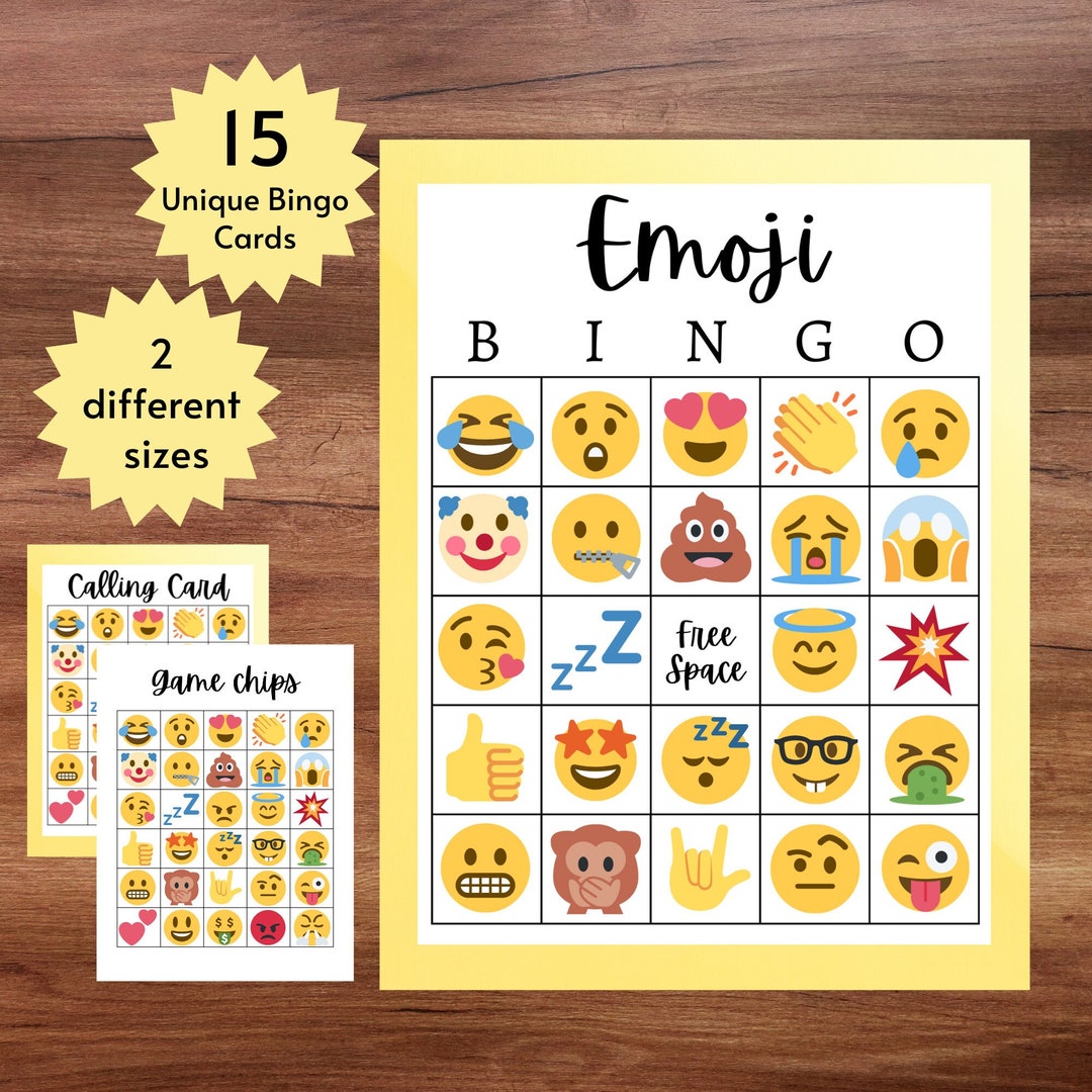 Emoji Bingo Printable Emoji Bingo Cards Emoji Party Game - Etsy