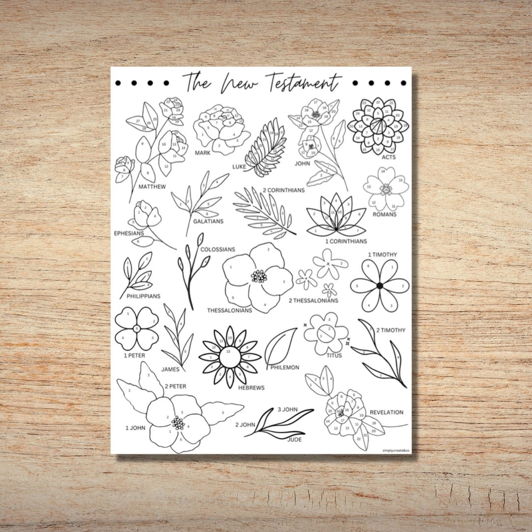 New Testament Reading Chart, Printable Bible Reading Tracker, Cute ...