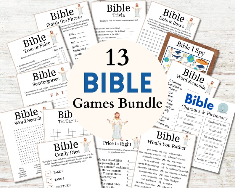 Bible Games Printable, Bible Party Games, Bible Games for Kids, Bible ...