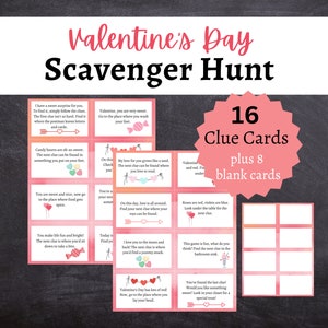 Valentine's Day Scavenger Hunt for Kids, Cupid Family Treasure Hunt ...