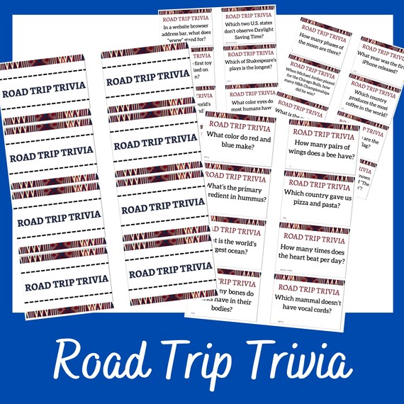 Printable Road Trip Trivia
