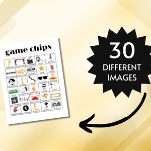 Hollywood Bingo Cards, Printable Movie Night Party Game, Includes Full ...