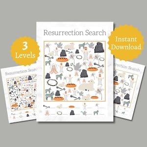Resurrection Search and Find Game, Printable Easter Activity for Kids, Holy Week Party Game, Includes Answer Key