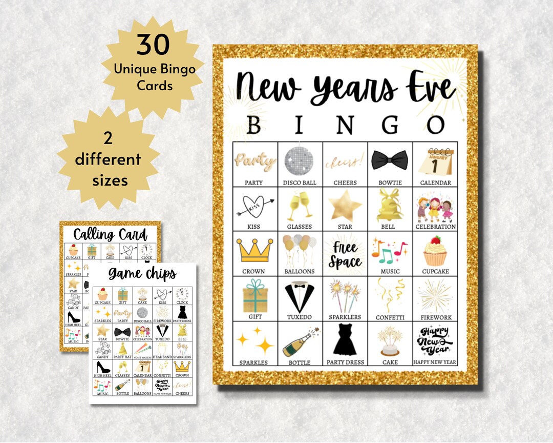 New Year's Eve Bingo Cards, Printable Holiday Party Game for Kids, Teens, and Adults, New Year Group Activity - Etsy new-year-s-eve-bingo-cards-printable-holiday-party-game-for-kids-teens-and-adults-new-year-group-activity-etsy