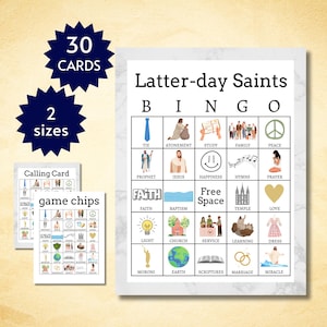 Latter-day Saints Bingo, Printable LDS Party Game for Kids, Teens, and Adults, Book of Mormon Group Activity, General Conference Family Game