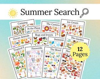 Summer Search and Find Pages, Printable Summer Game for Kids