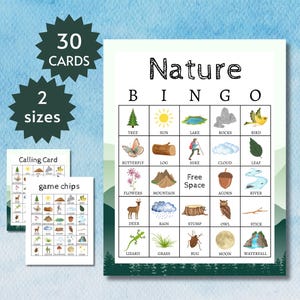 Natur Bingokarten, druckbare Outdoor-Aktivitäten, Camping Spiel für Kinder, Jugendliche und Erwachsene