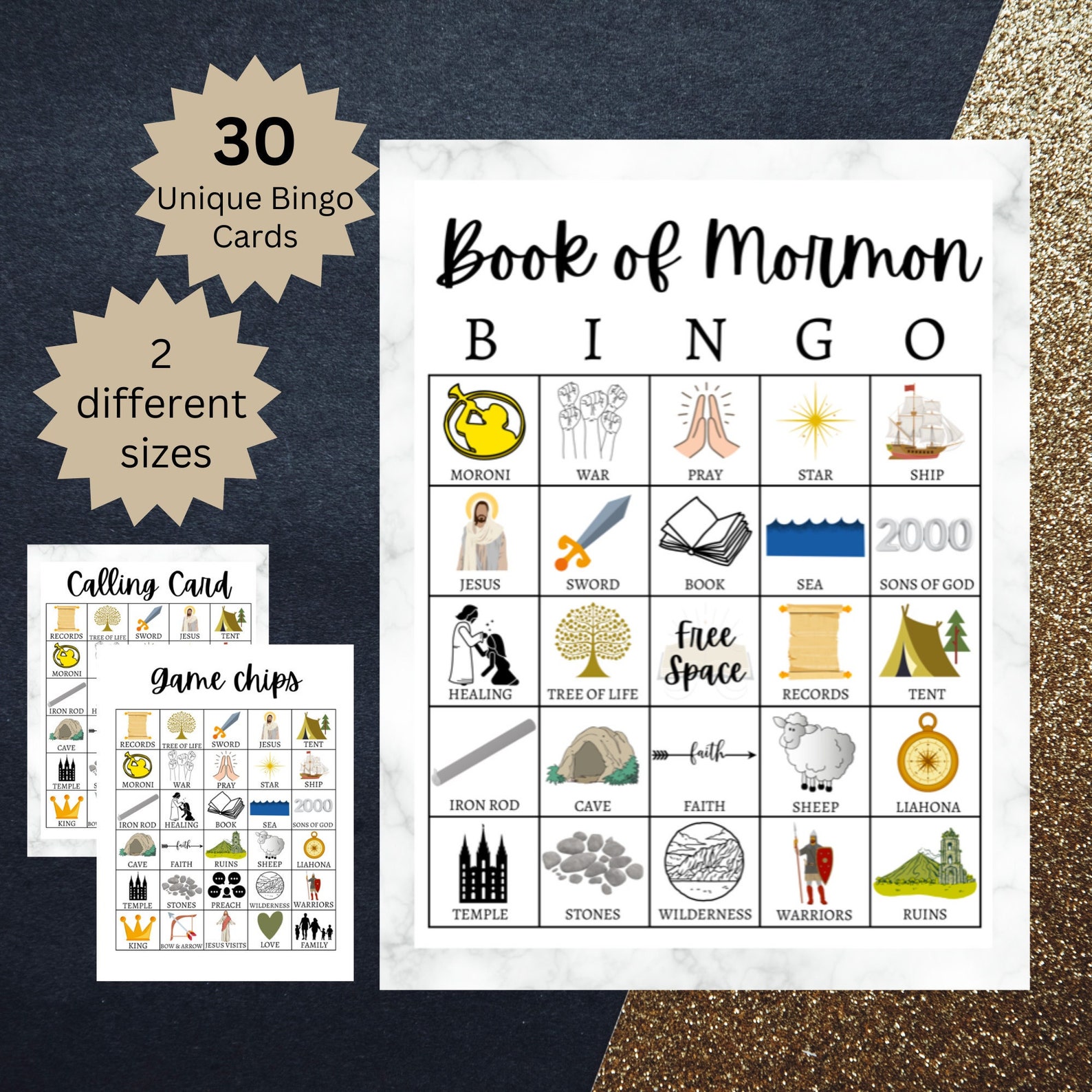 Book of Mormon Bingo LDS Bingo Book of Mormon Game for Kids - Etsy