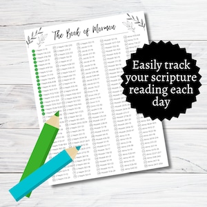 365 Days Book of Mormon Reading Chart, Printable One Year LDS Scripture ...