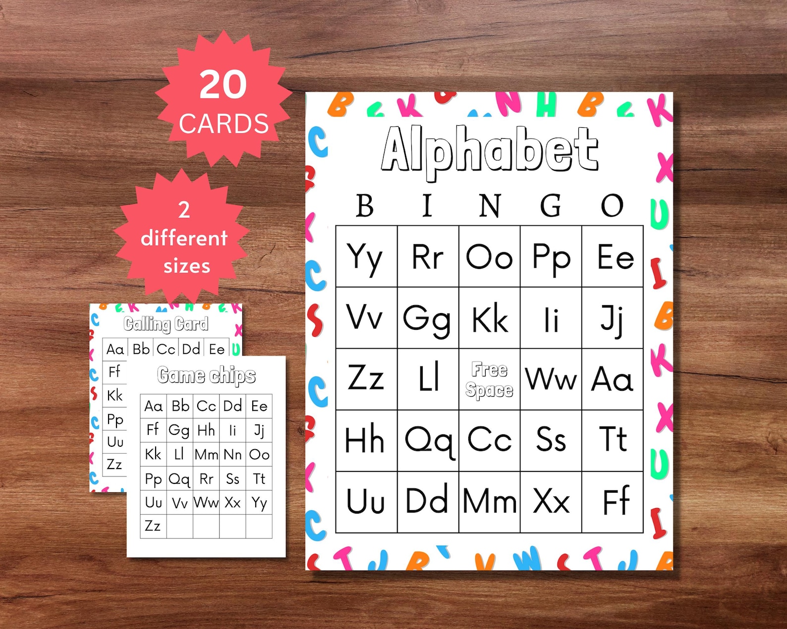 Alphabet Bingo Cards, Printable Letters Learning Game for Kids ...
