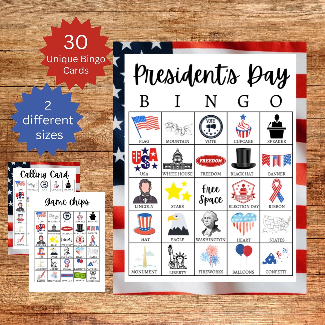 President's Day Bingo President's Day Games