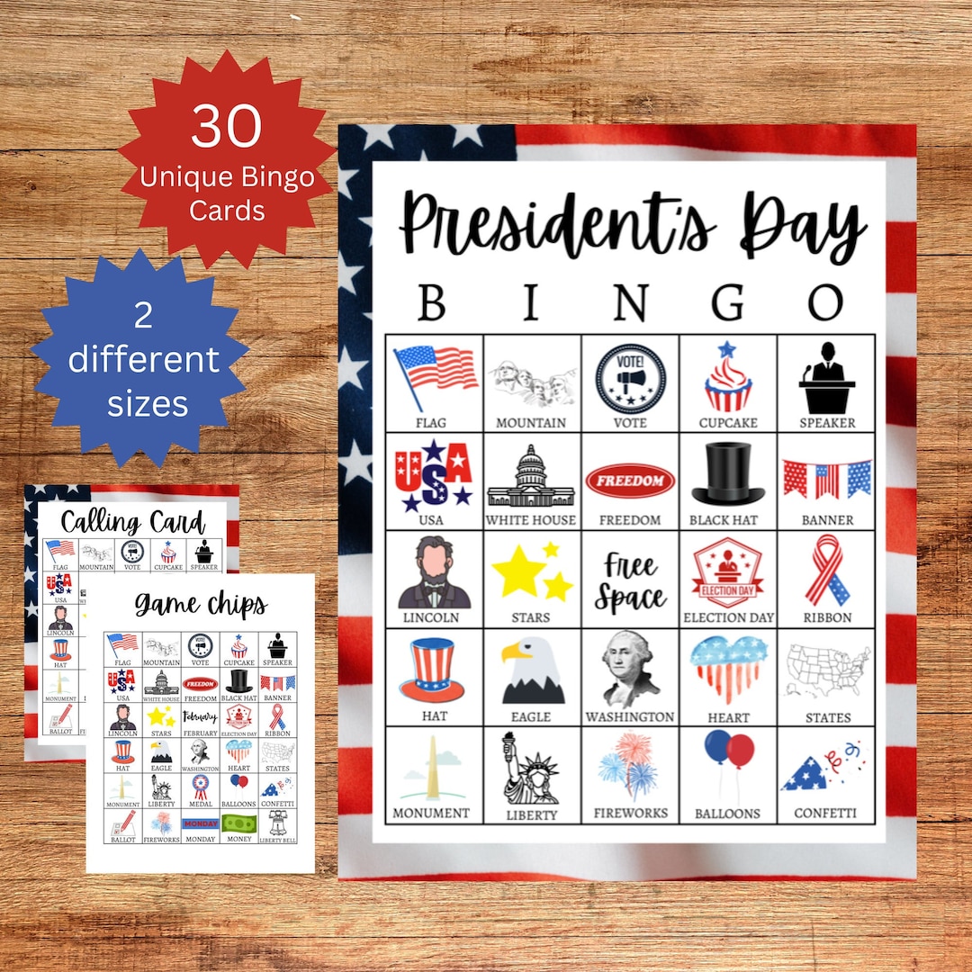 President's Day Bingo President's Day Games