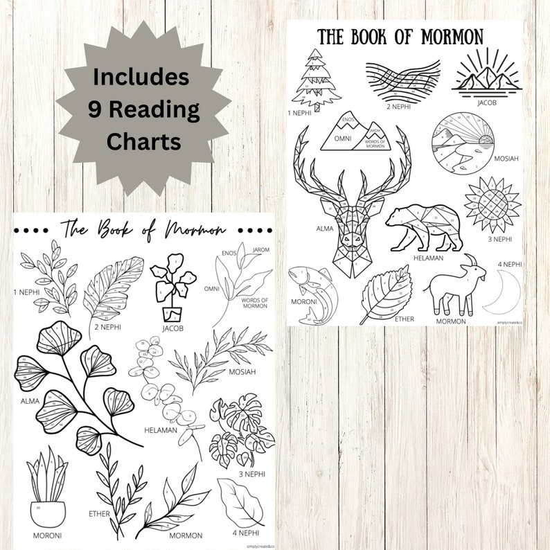 Book of Mormon Reading Charts Bundle, Printable LDS Scripture Study ...