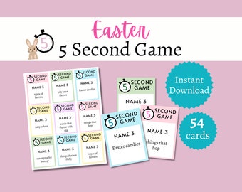 Easter 5 Seconds Game, Easter Games for Adults, Easter Games for Teens, Easter Games for Kids, Printable Easter Games