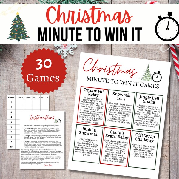 Christmas Minute to Win It Games - Etsy
