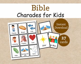 Bible Charades for Kids, Printable Charade Cards With Pictures