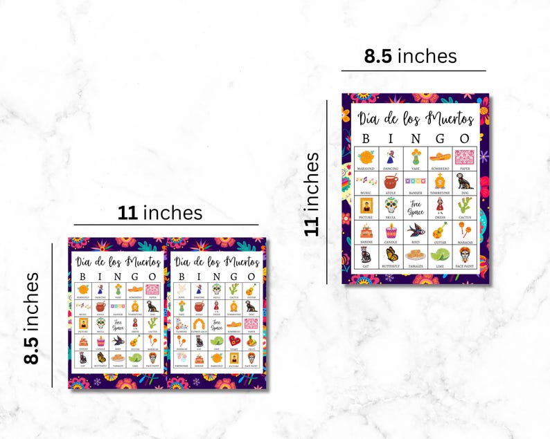 Día De Los Muertos Bingo Cards, Day of the Dead Party Game for Kids ...