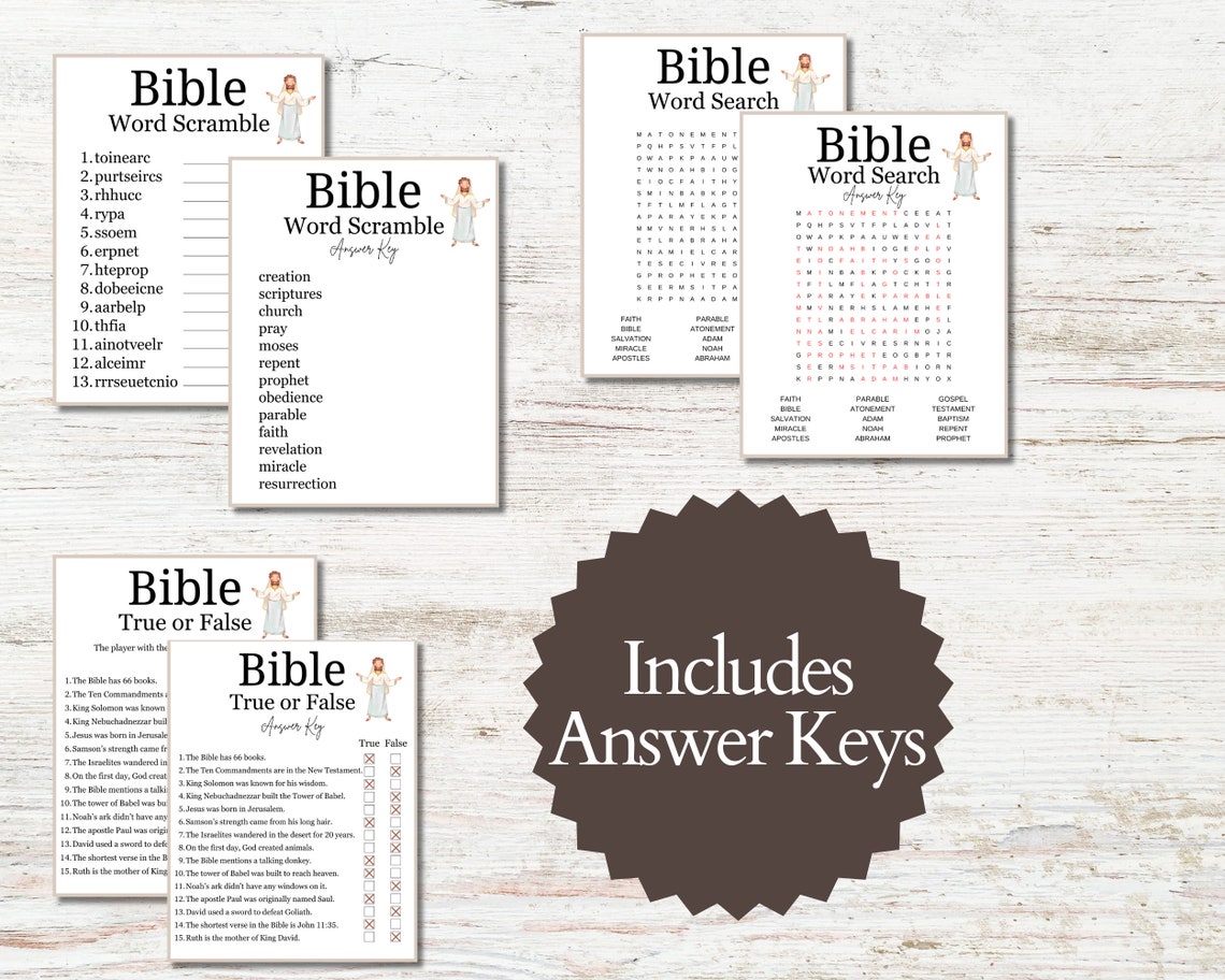 Bible Games Printable, Bible Party Games, Bible Games for Kids, Bible ...