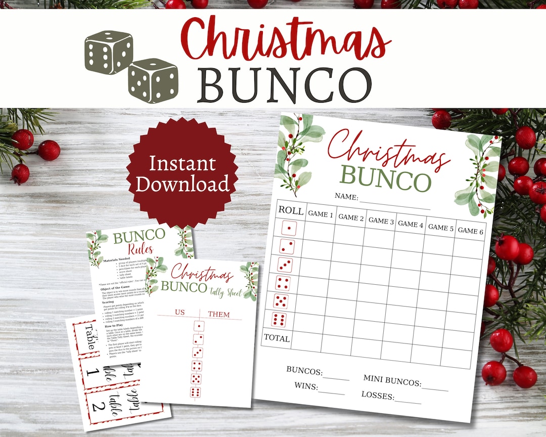 Christmas Bunco Bundle, Christmas Bunco Score Sheets, Holiday Bunco ...