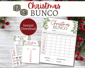 Christmas Bunco Bundle, Christmas Bunco Score Sheets, Holiday Bunco, Printable Christmas Bunco