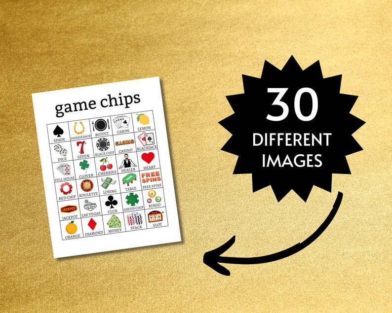 Casino Bingo Cards, Printable Las Vegas Party Game for Kids, Teens, and ...