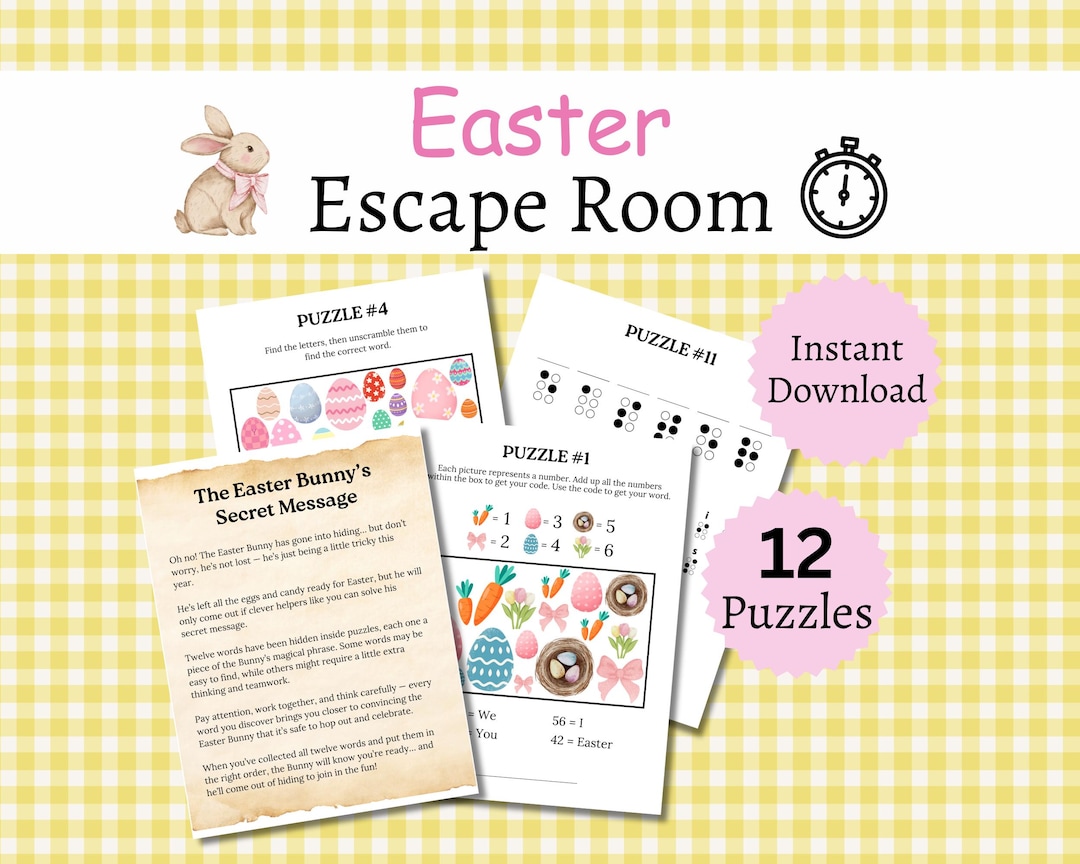 Easter Escape Room for Kids, Printable Easter Party Game, Spring Puzzle ...