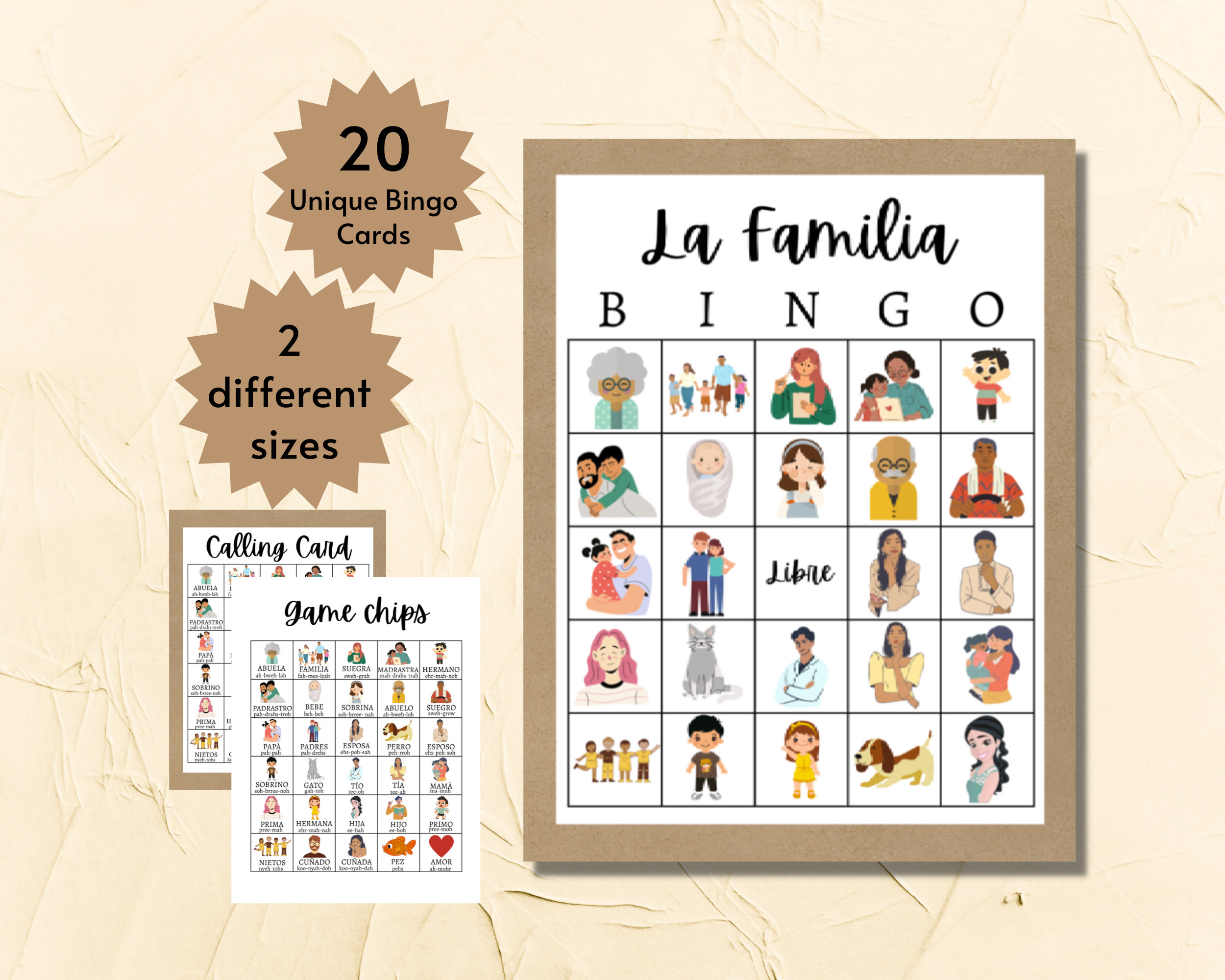 Spanish Family Bingo Cards Bundle, Printable Spanish🦛 Descubra o ...