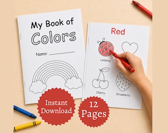 Mein Farbenbuch: Malbuch für Kleinkinder, druckbare Seiten zum Erlernen der Farben