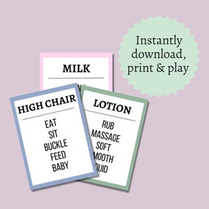 Baby Shower Taboo Game, Printable Baby Shower Taboo Cards, Baby Shower Party Game image 4