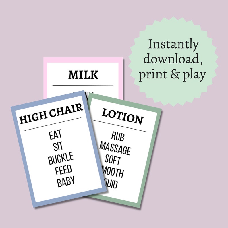 Baby Shower Taboo Game, Printable Baby Shower Taboo Cards, Baby Shower Party Game image 4