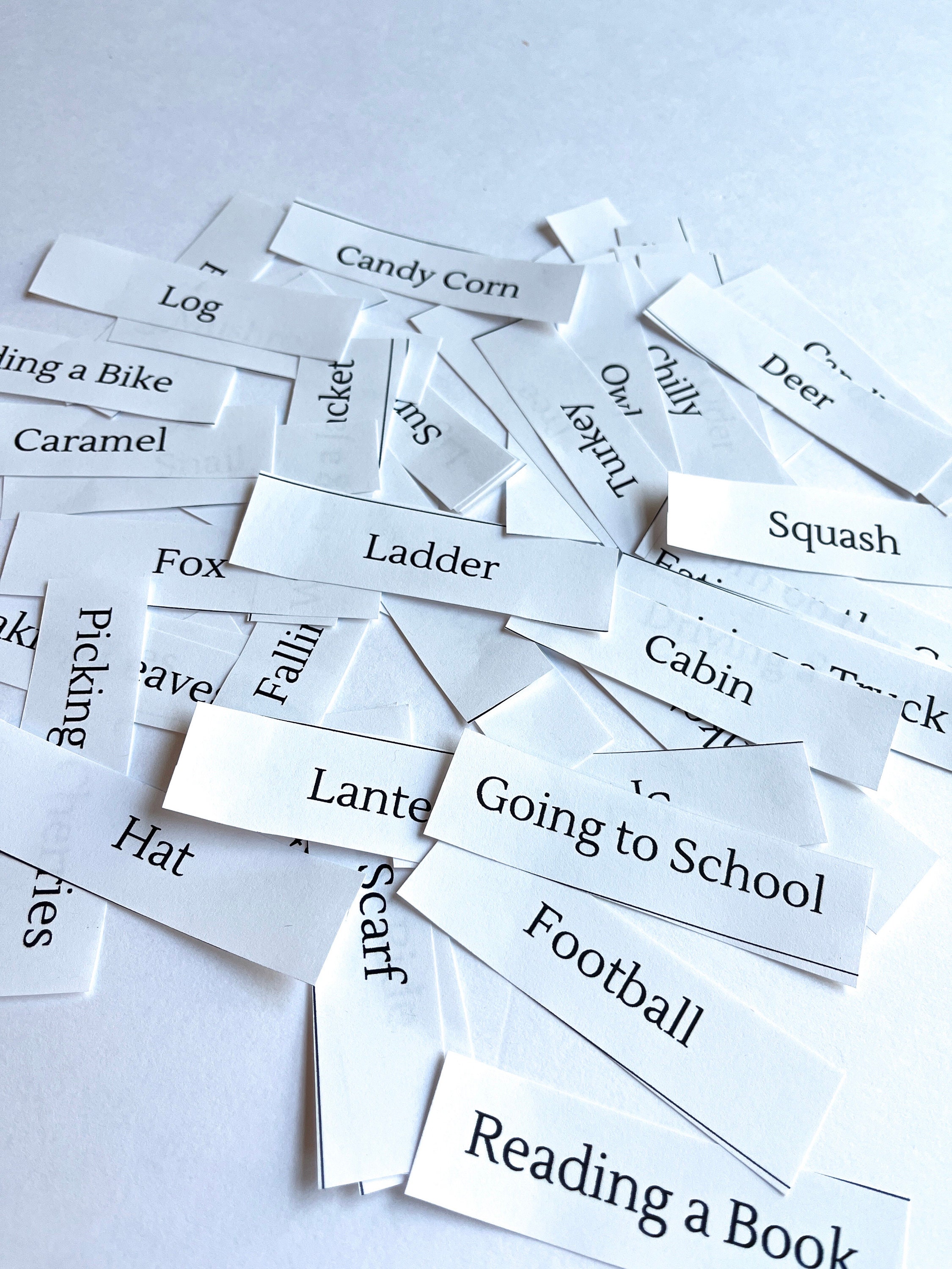 Fall Charades Game, Printable Autumn Pictionary Cards, Fall Party Game ...