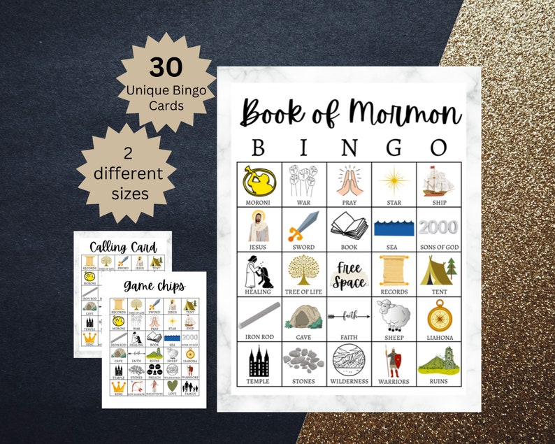 Book of Mormon Bingo, LDS Bingo, Book of Mormon Game for Kids - Etsy