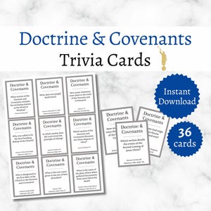 Doctrine and Covenants Trivia Cards, D&C Come Follow Me 2025 Activity, Latter-day Saints Scripture Party Game for Kids, Teens, and Adults