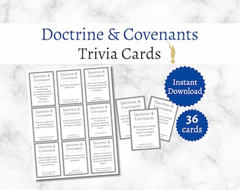 Doctrine and Covenants Trivia Cards, D&C Come Follow Me 2025 Activity, Latter-day Saints Scripture Party Game for Kids, Teens, and Adults