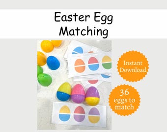 Easter Egg Color Matching Activity for Kids, Printable Toddler Learning Game