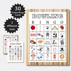 Bowling Bingo Cards, Printable Bowling Party Game for Kids, Teens, and ...
