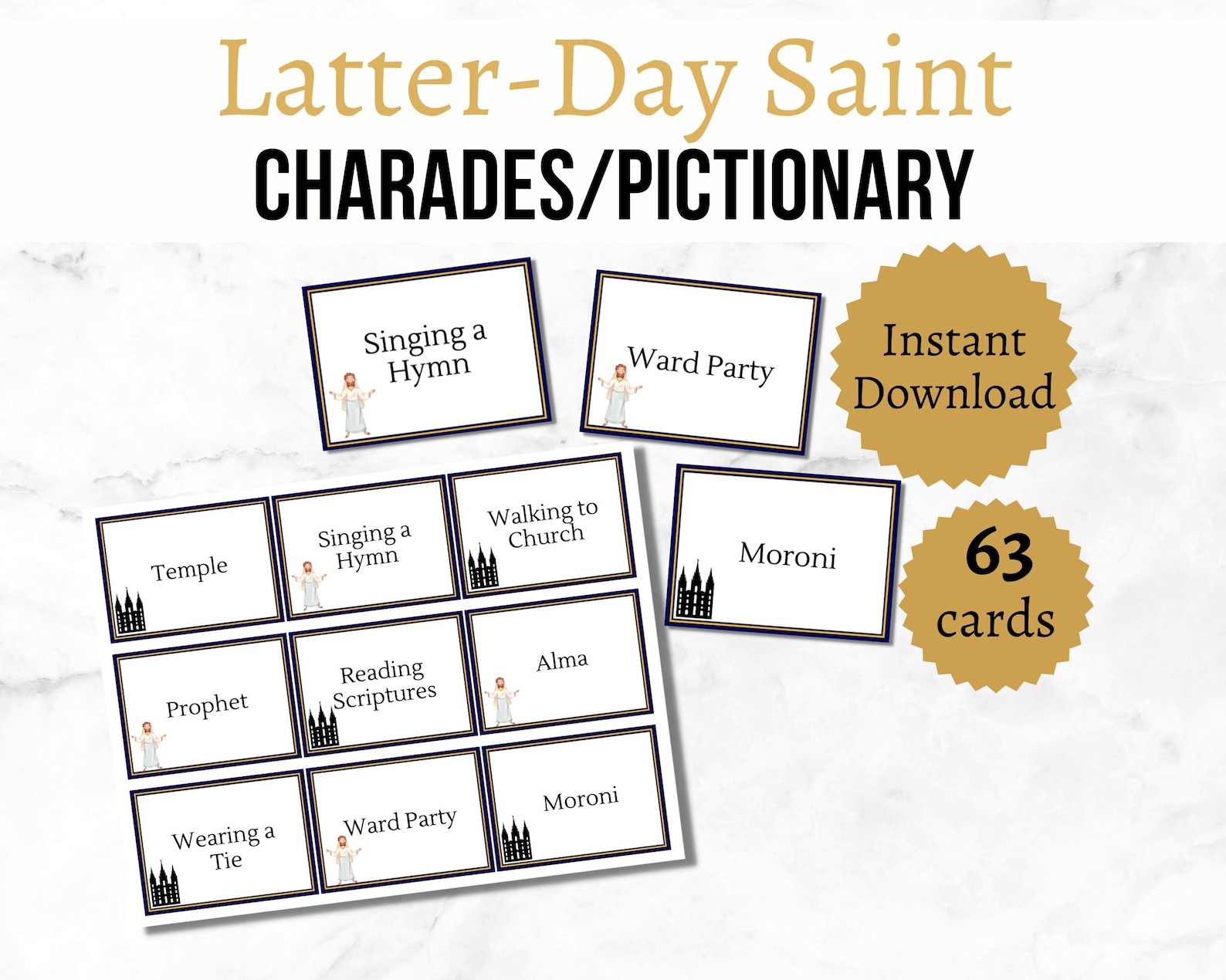 LDS Charades Game, Printable Latter-day Saint Party Activity for Kids ...