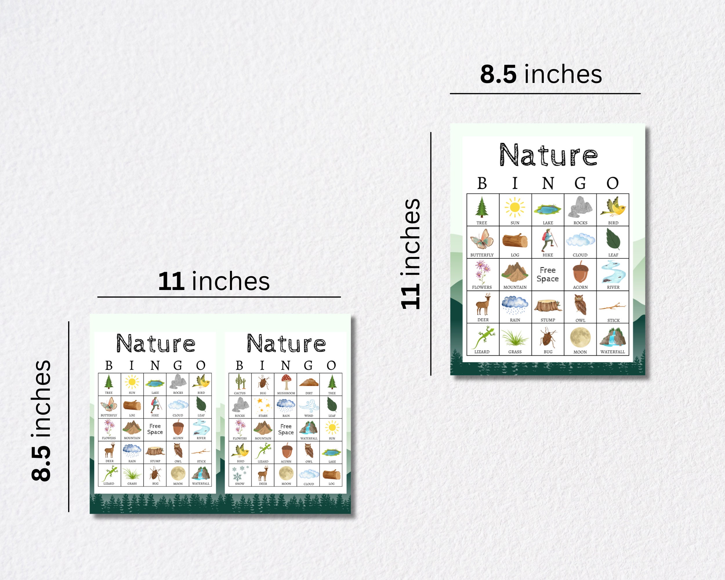 Nature Bingo Cards, Printable Outdoor Activity, Camping Game for Kids ...