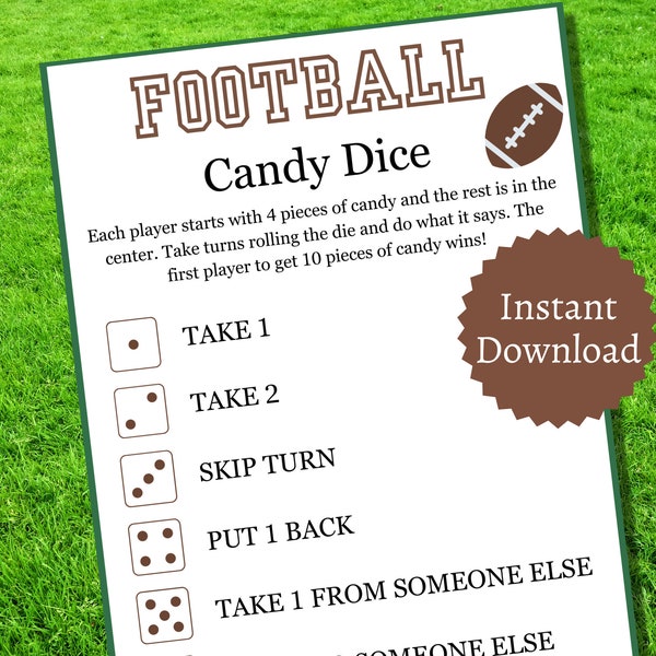 Dice Football Game Etsy