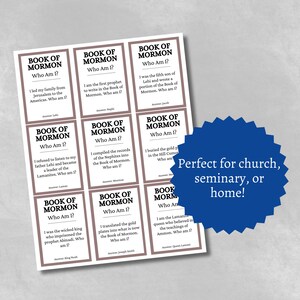 Book of Mormon Who Am I Trivia Cards, Printable Latter-day Saints Party ...