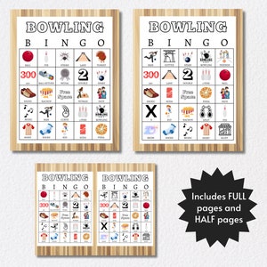 Bowling Bingo Cards, Printable Bowling Party Game for Kids, Teens, and ...