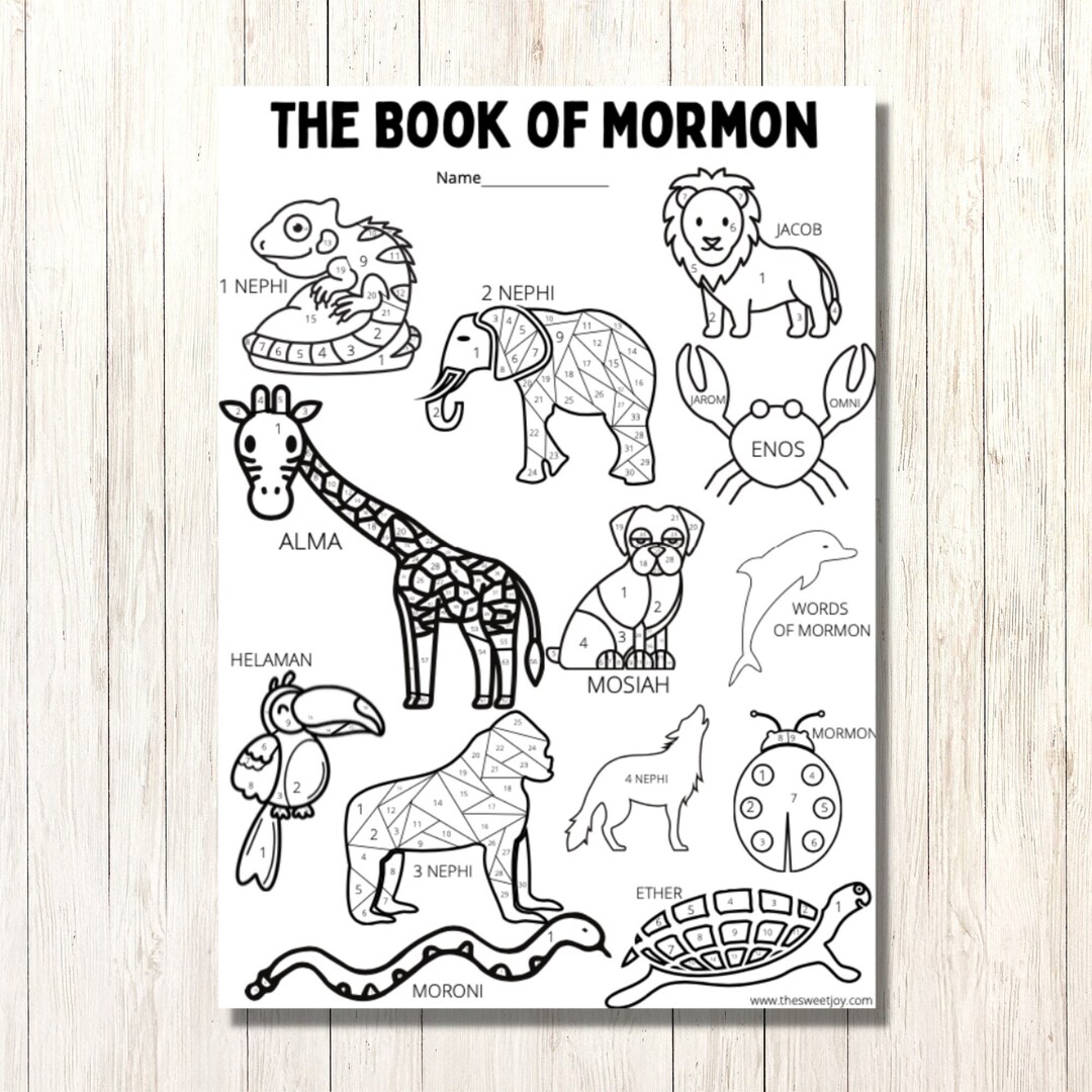 Book of Mormon Reading Chart, Printable LDS Scripture Study Tracker for Kids, Cute Animal Themed ...