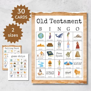 Old Testament Bingo Cards, Printable Bible Party Game for Kids, Teens, and Adults, Christian Youth Group Activity, Bible Stories Bingo
