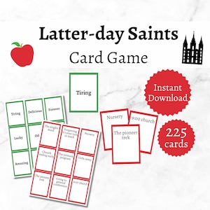 Latter-day Saints Card Game, Youth Church Activity for Teens and Adults, LDS Family Party Game Printable