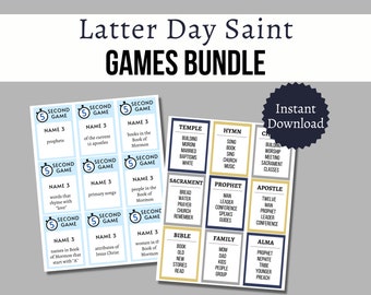 LDS Games Bundle, Printable LDS Games, Latter Day Saint Games, Book of Mormon Games