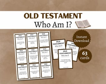 Karty z ciekawostkami o Starym Testamencie: Kim jestem? Gra biblijna do druku dla dzieci, młodzieży i dorosłych. Aktywność kościelna w Starym Testamencie.