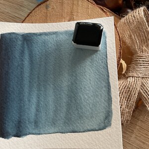 Demi-godet aquarelle artisanale Bleu calcaire au pigment 100 % naturel image 4