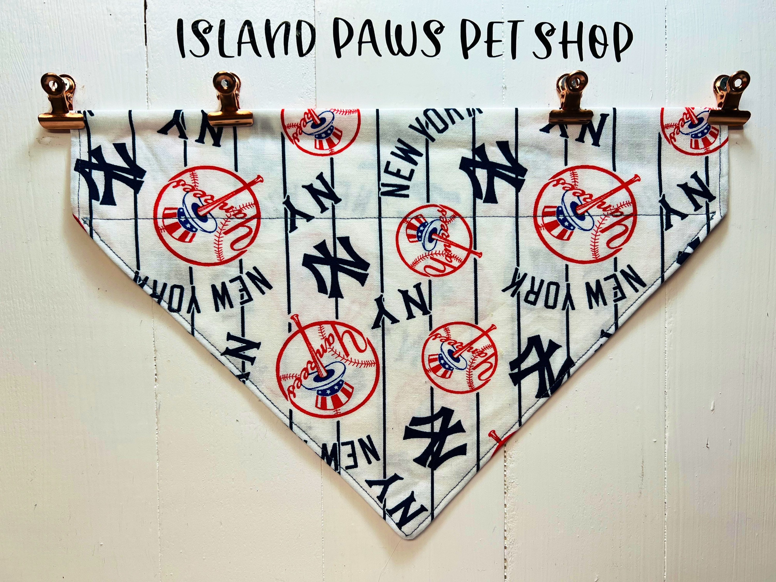 New York Yankees Over-the-Collar Reversible Dog Bandana ~ Four Sizes, – ENestor Products